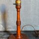 Art-deco lamp foot in solid wood turned 40s