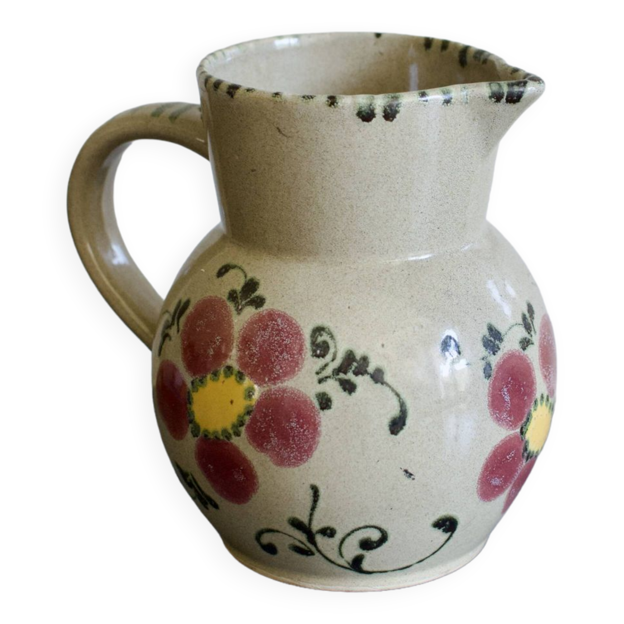 Vintage ceramic pitcher model flowers