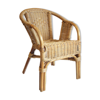 Fauteuil enfant rotin et bambou