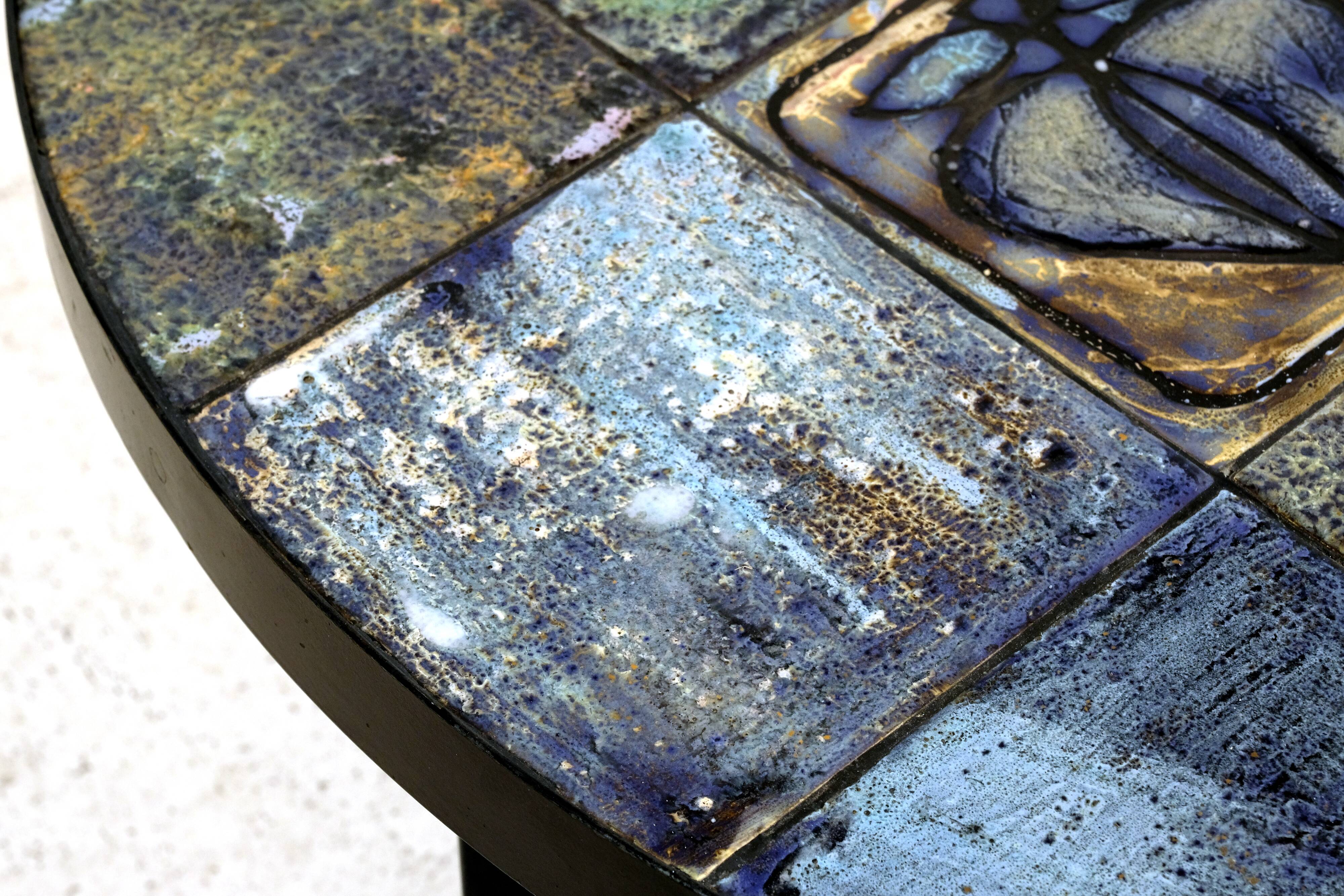 1960s glazed ceramic coffee table