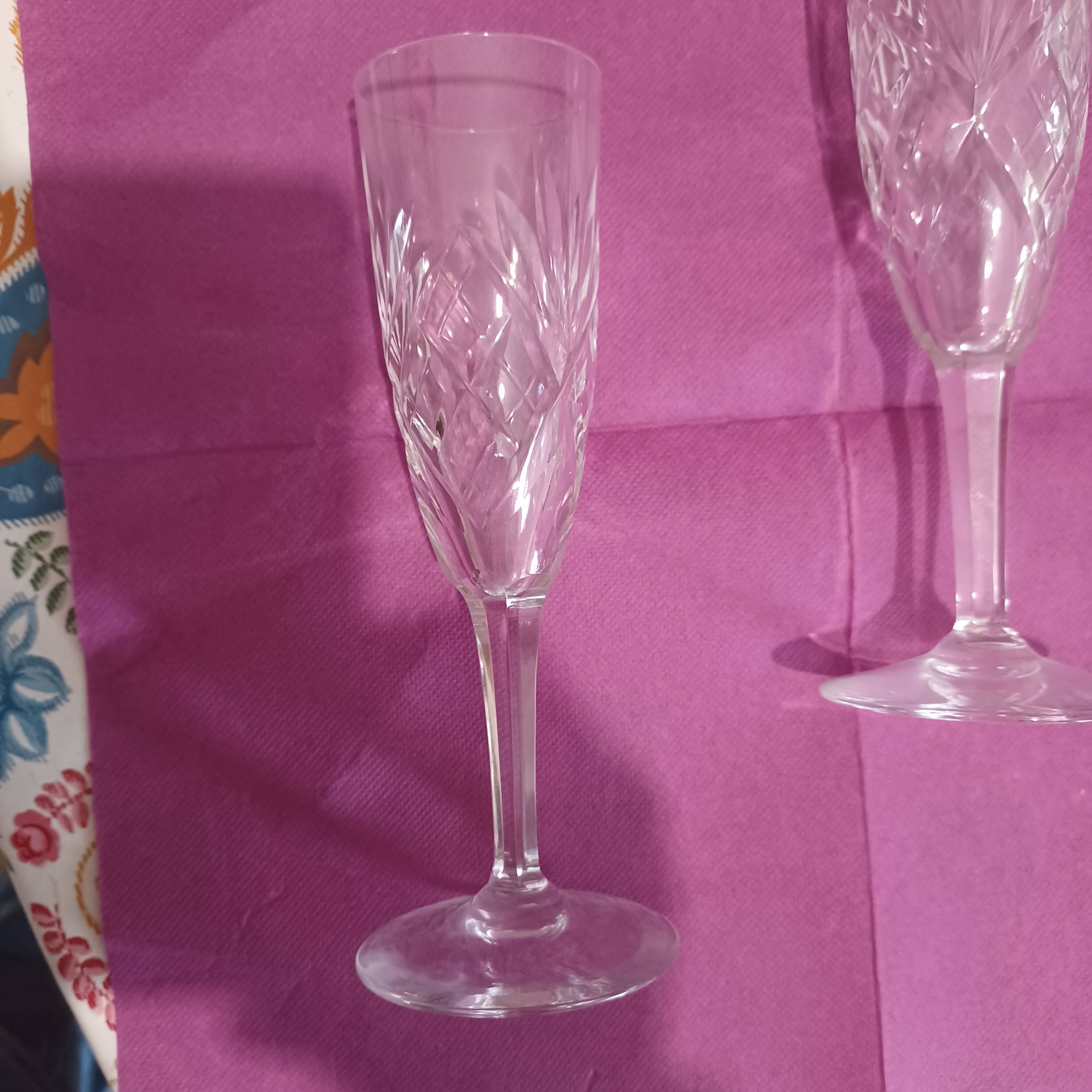 Vintage crystal flutes