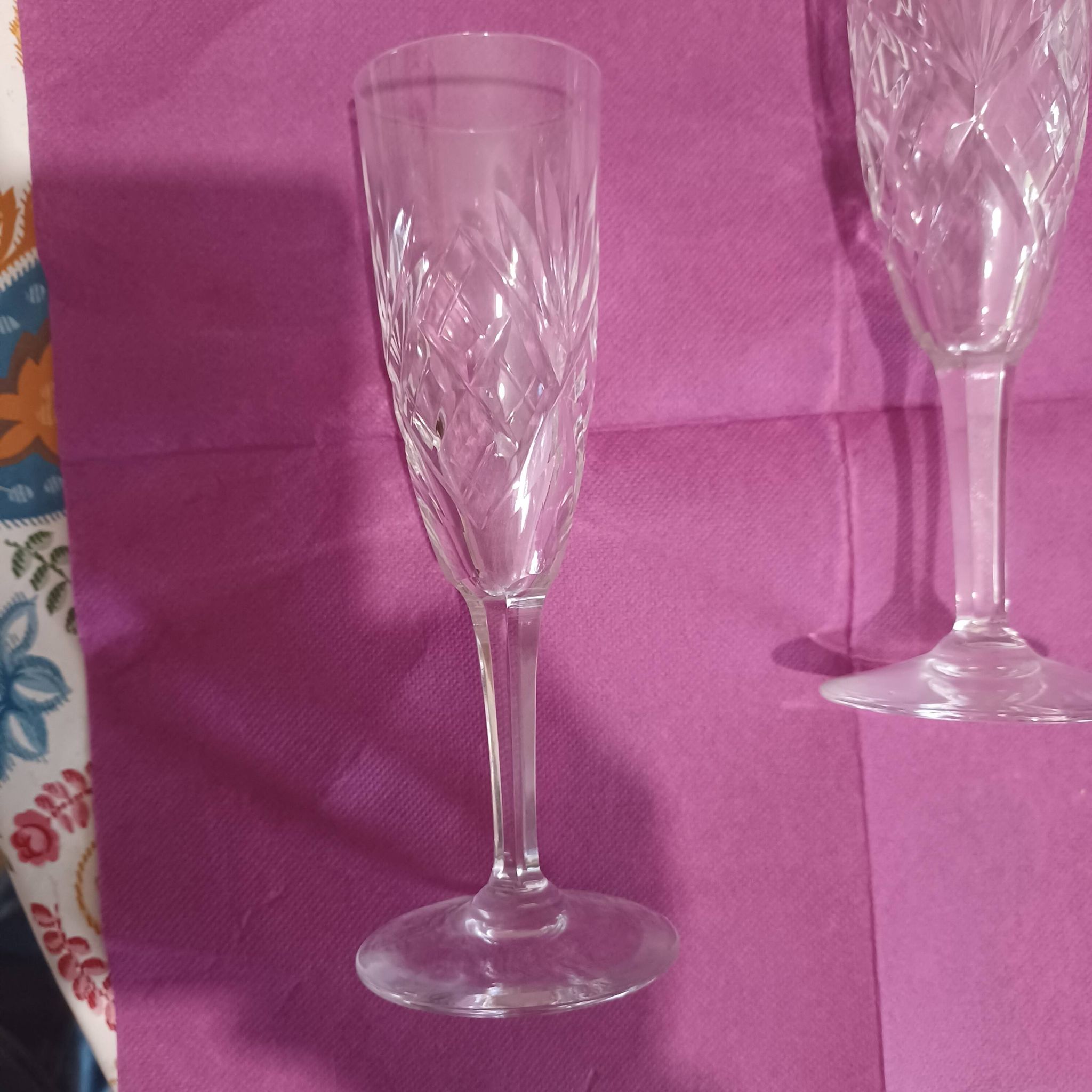 Vintage crystal flutes