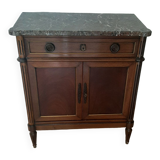 vintage - Small style chest of drawers - Louis XVI marble top with 1 drawer and 2 doors