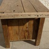 Large workbench with press, 2 drawers and storage tray - Totally sanded and varnished