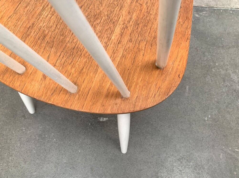 Teak mid-century table and Fanett chairs by Ilmari Tapiovaara for Asko, set of 5.