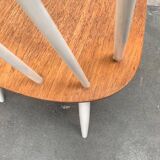 Teak mid-century table and Fanett chairs by Ilmari Tapiovaara for Asko, set of 5.