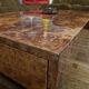 Wooden burl coffee table, Italian design by Roche Bobois, 1970s.