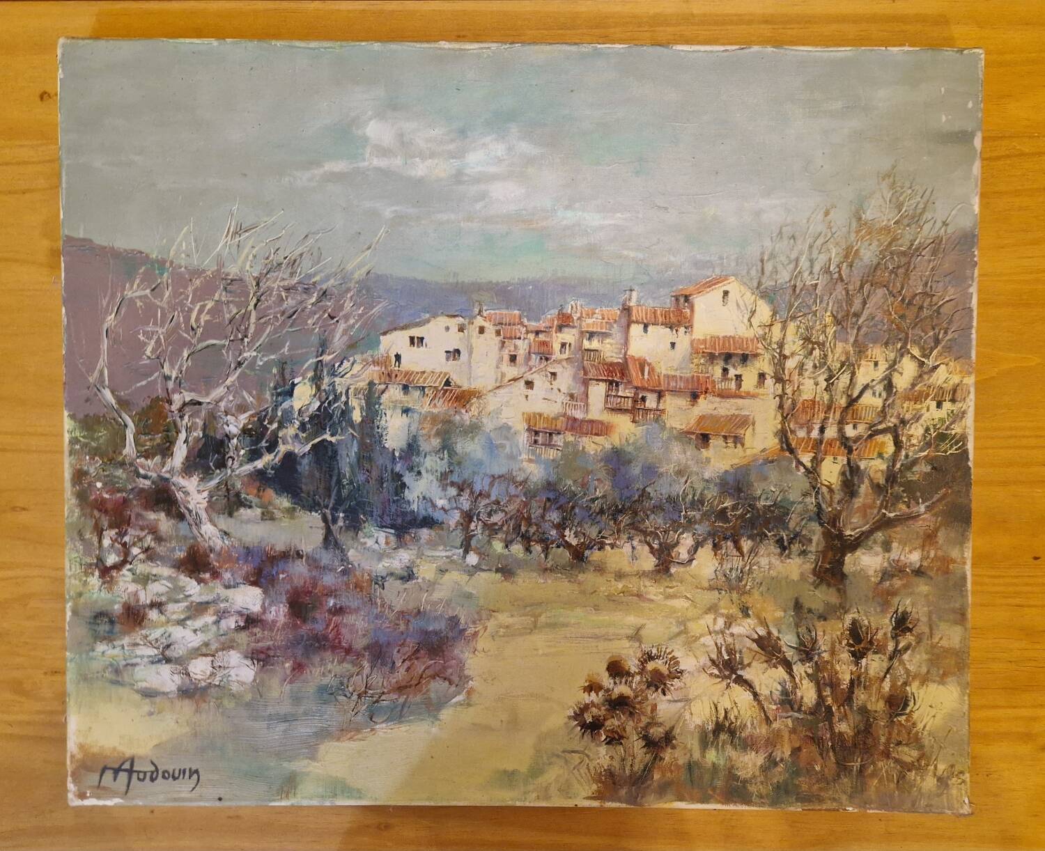 Tableau peinture oliviers