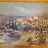 Tableau peinture oliviers