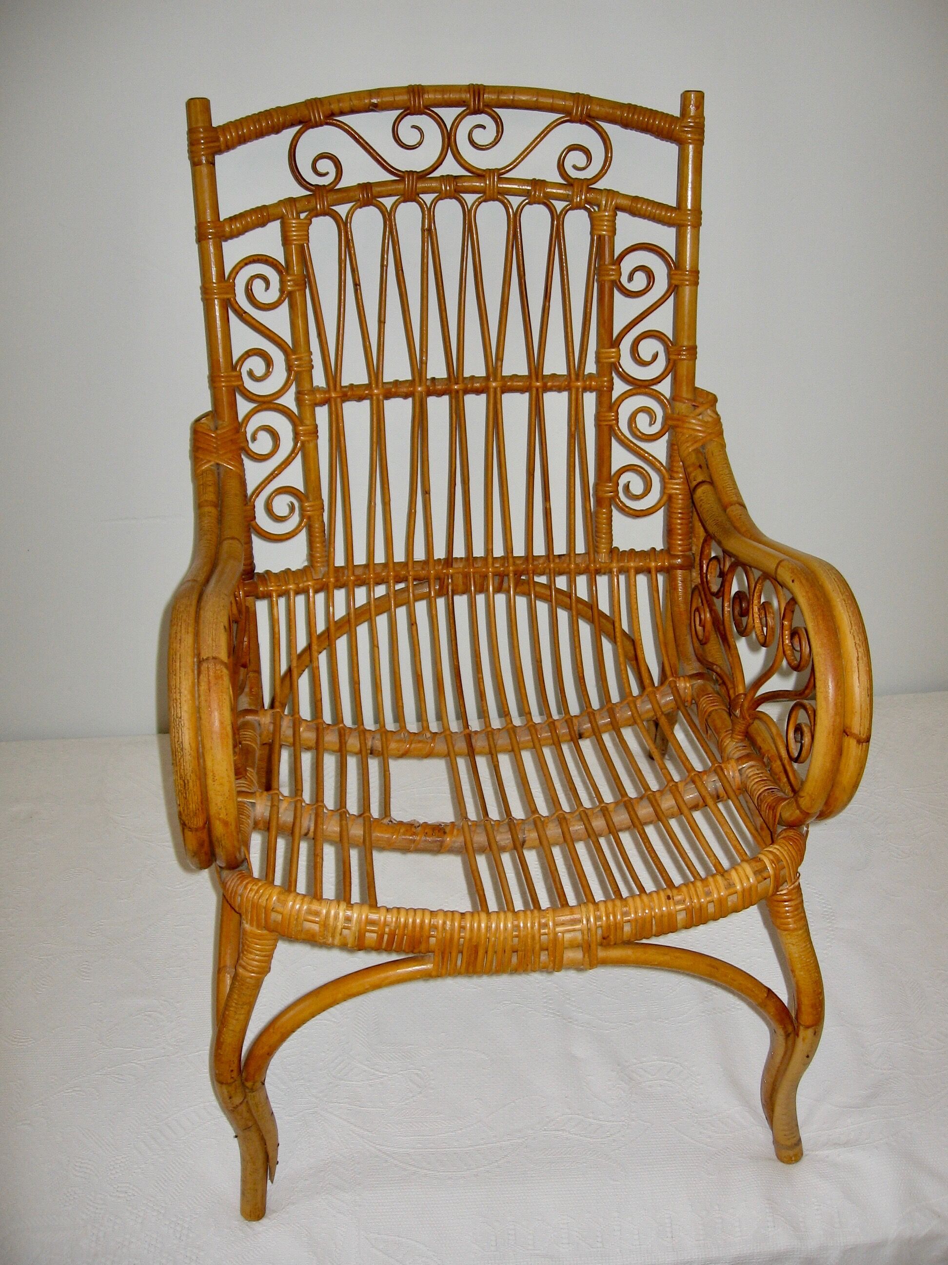 Pair of vintage rattan chairs