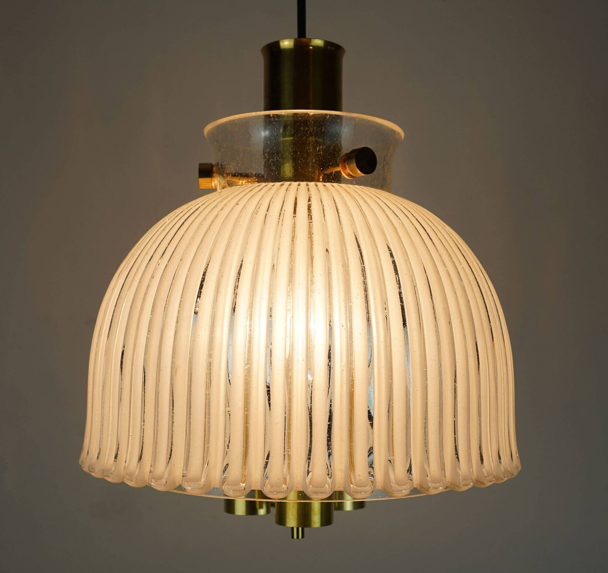 limburg mid century PENDANT LIGHT model P 239 a 4168 glass and brass 1960s