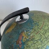 Vintage 1972 globe, terrestrial world map, glass, tripod - 22 cm