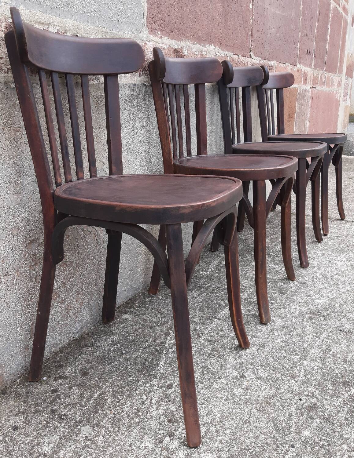 Chaises bistrot Baumann, années 50. (Lot de 4)