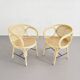 Paire de fauteuils en rotin et cannage