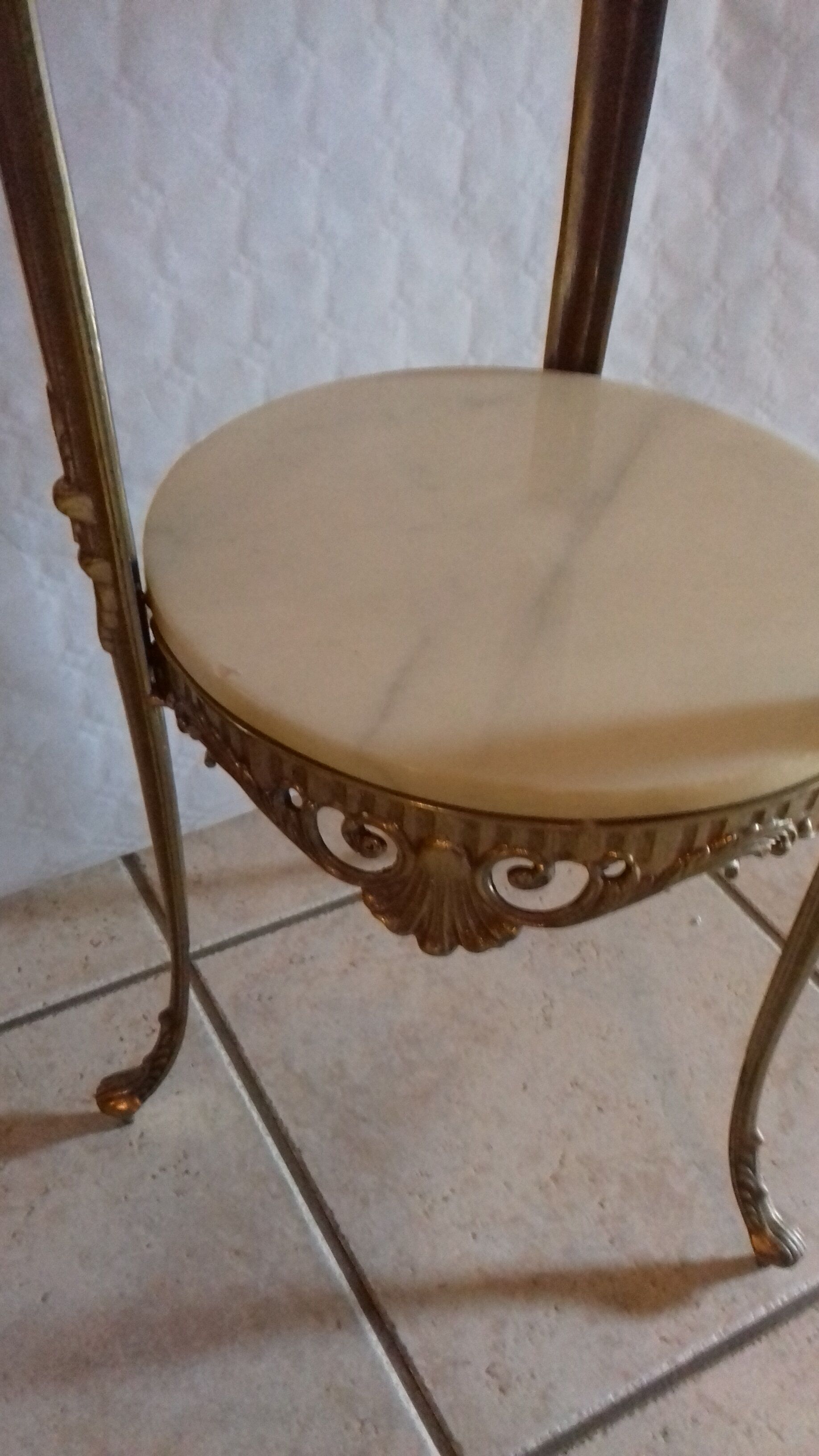 End table marble double trap