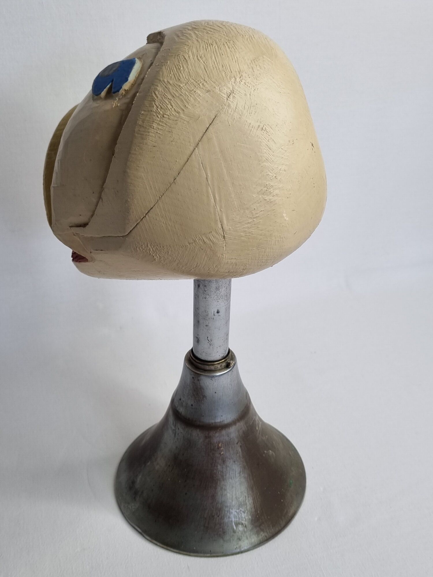 Carved hat door, folk art object carved from a painted piece of wood, 34 cm