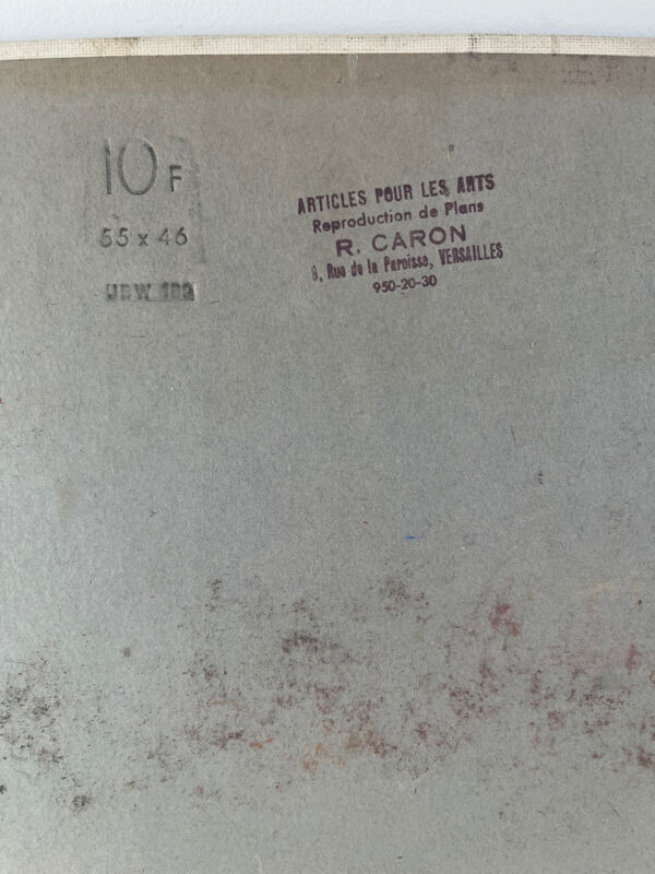 Abstrait femme allongée, huile sur carton signée