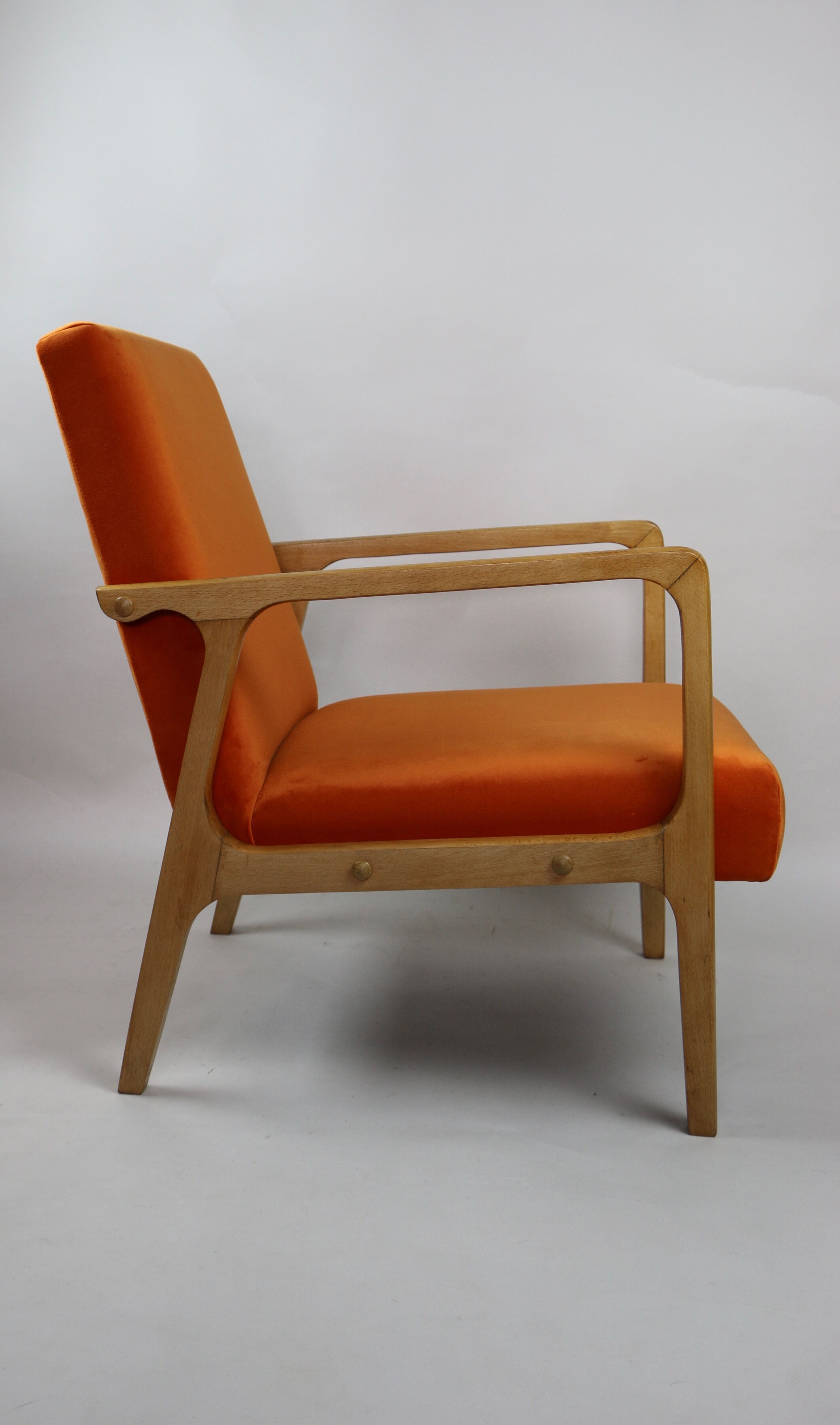 Fauteuil vintage Orange Velvet années 1970