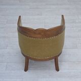 1960s, Danish side/children's armchair, light green furniture velour, oak w