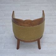 1960s, Danish side/children's armchair, light green furniture velour, oak w