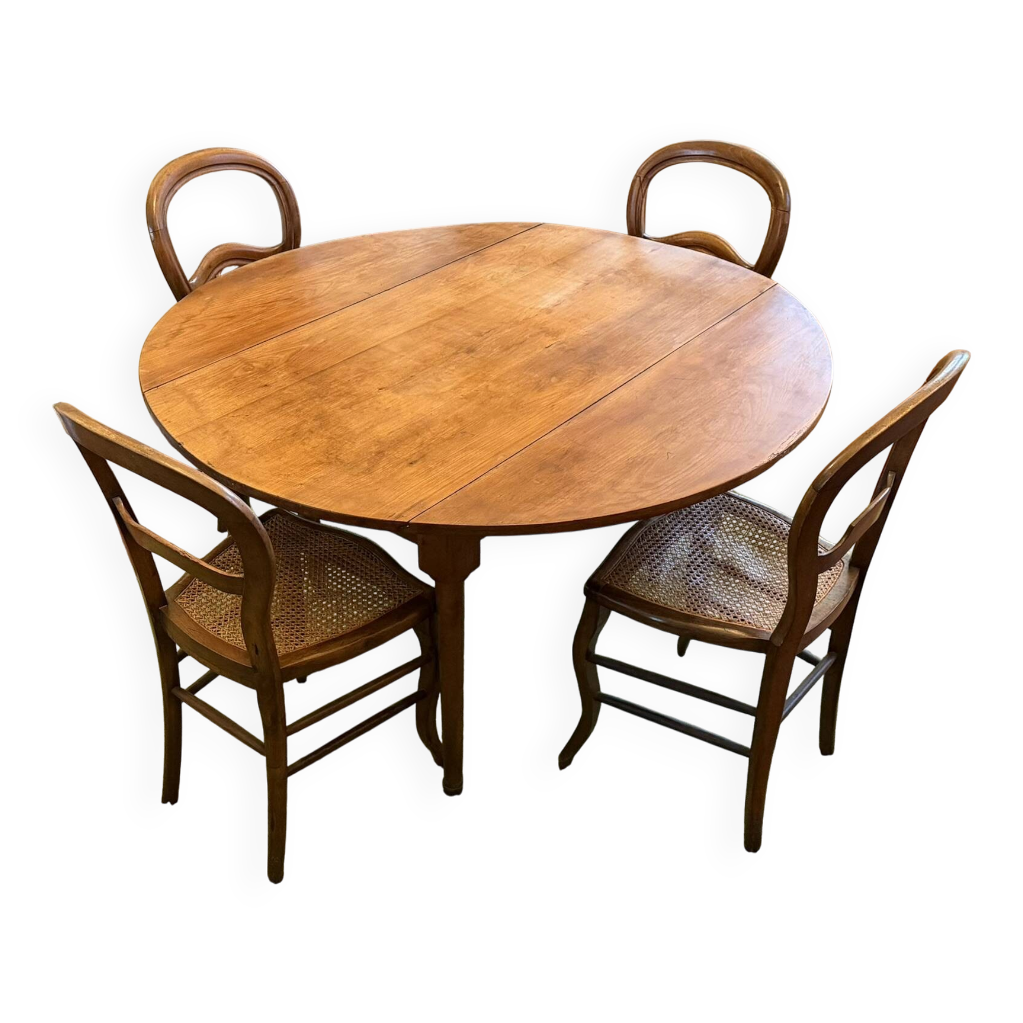 Drop-leaf table in cherry/merisier, Louis-Philippe style