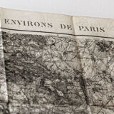 Old map of the surroundings of Paris