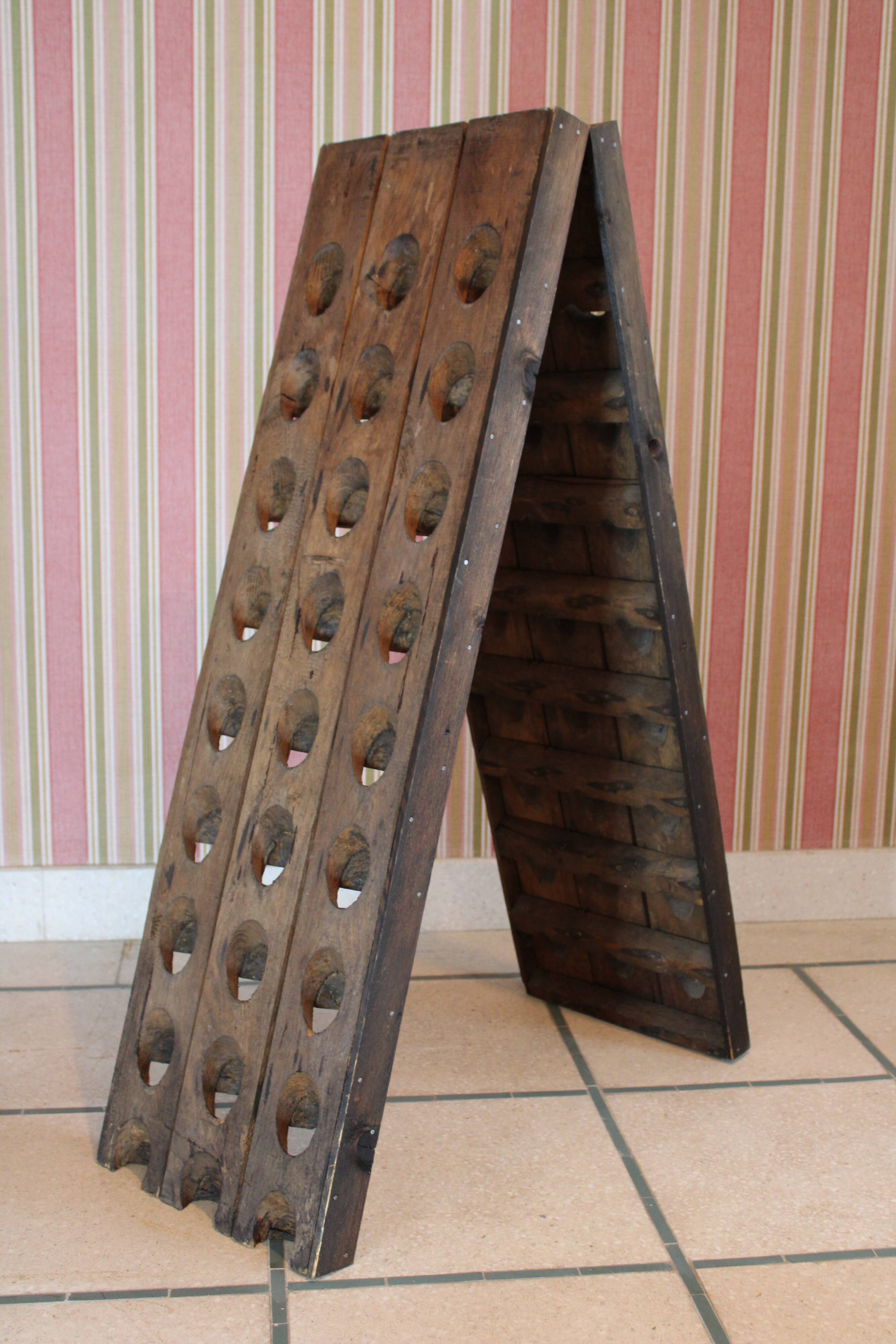 Wood champagne desk, 48 bottles