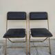 Pair of vintage 1950s Lafuma black folding chairs