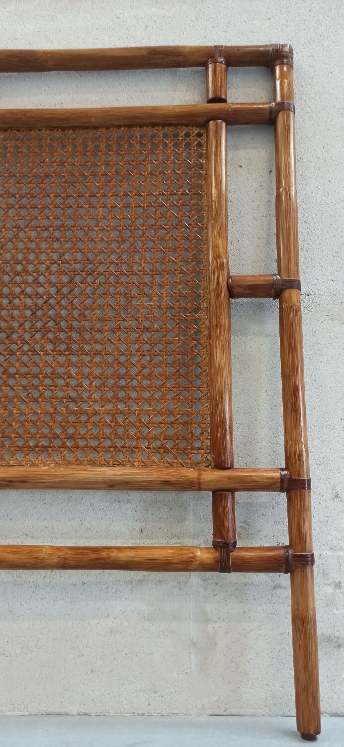 Traditional bamboo and cane headboard, 70's