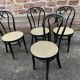 4 chaises bistrot style Thonet en bois courbé noirci