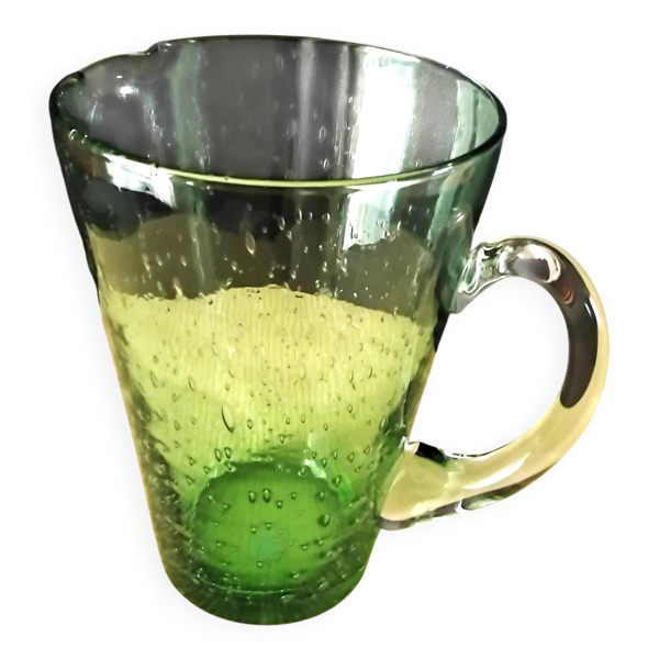 Carafe à eau, pichet en verre bullé