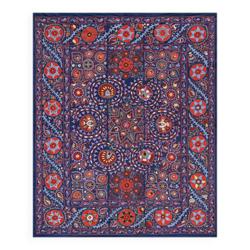 Vintage hand-embroidered tribal tapestry 245x303 cm