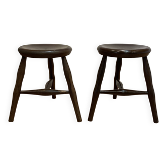 Pair of period tripod stools