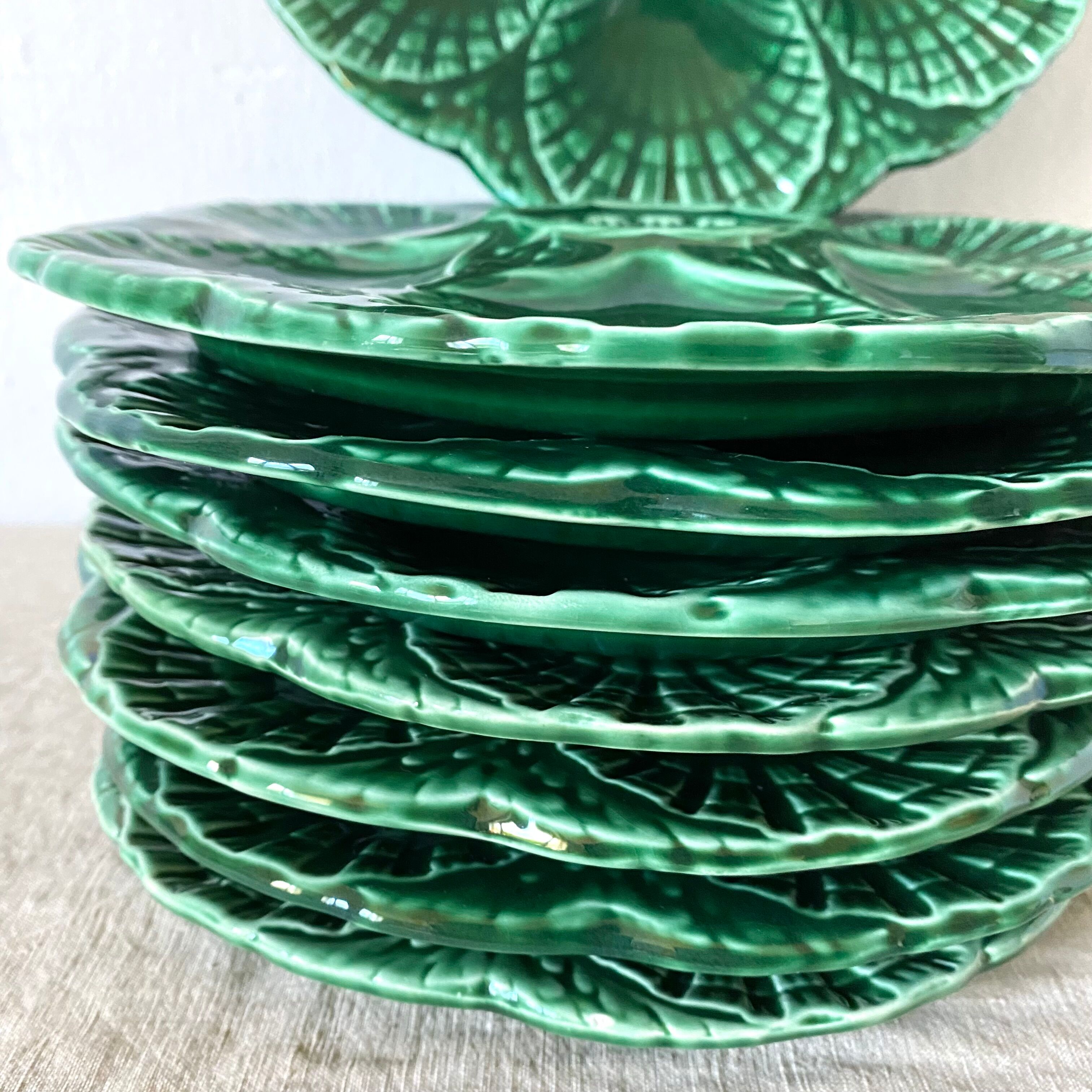 Vintage ceramic oyster plates