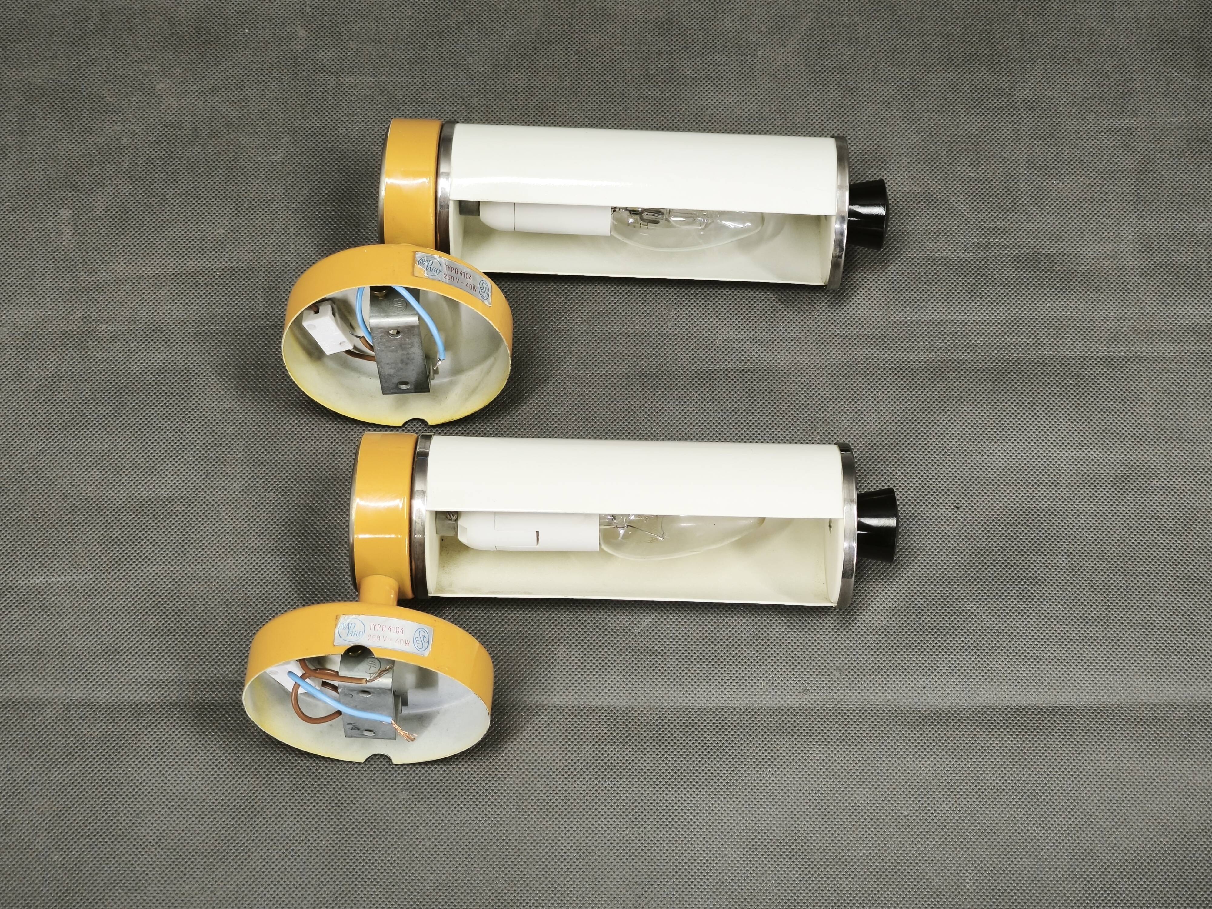 Pair of Josef Hurka for Napako Adjustable Wall Lights, 1950s