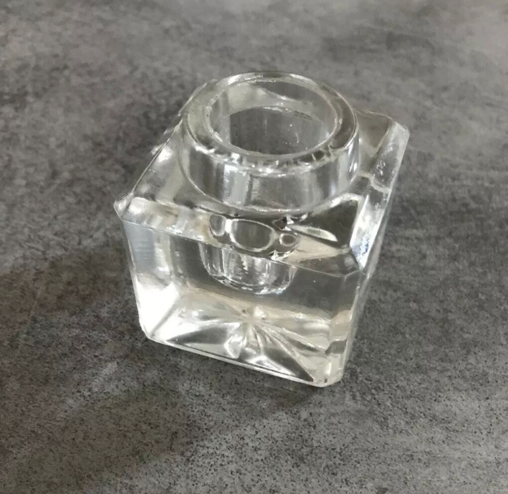 Candle holder holder -candle table vintage glass square shape