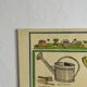 Cardboard poster illustrated around gardening, vintage