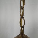 Lustre en verre travaillé et laiton