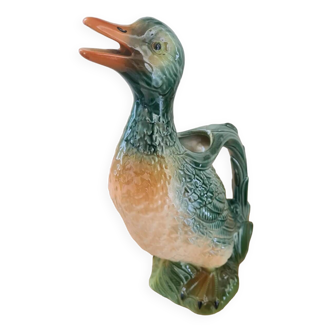 Blue gray slip duck pitcher