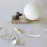 Art Deco lamp opalin globe on marble - gazelle