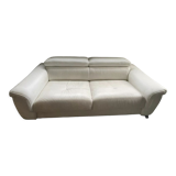 3 seater convertible leather sofa