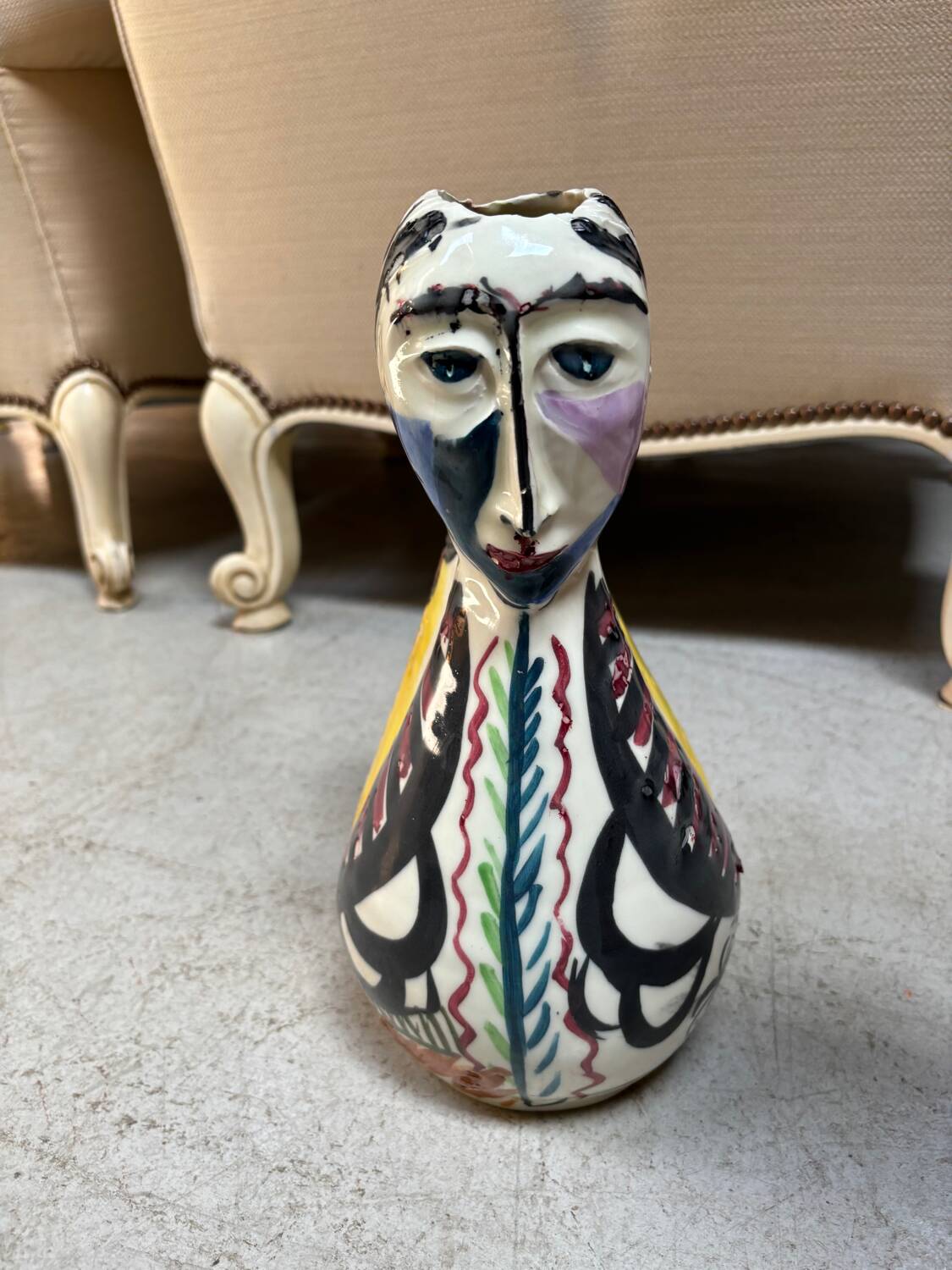 Double ceramic Face Vase