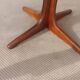 round/oval table with extension, central leg, dark shade, Baumann design