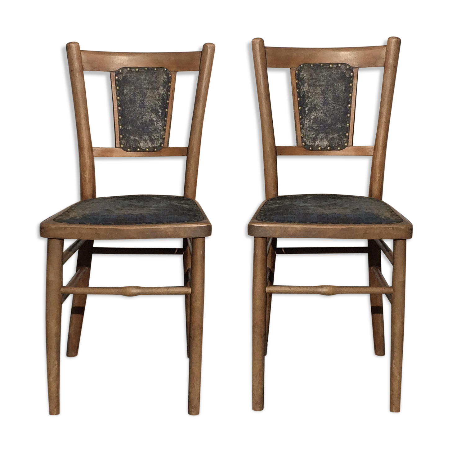 Pair of baumann wooden bistro chairs circa 1905