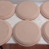 Set of 6 flat plates in Sarreguemines stoneware