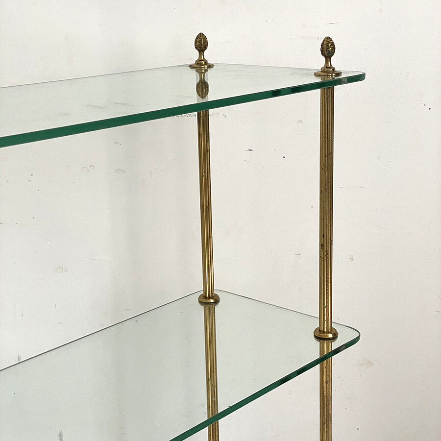 Vintage shelf 70's glass and brass