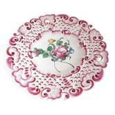 Assiette décorative décor floral ajouré