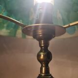 1930s bronze and brass desk lamp 39x22 superb glass lampshade elec ok