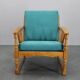 1950s solid oak armchair, Czechoslovakia