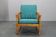 1950s solid oak armchair, Czechoslovakia